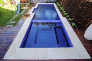 fiberglass swimming pool builder Australia gallery Neptune Spa blue azurite 3